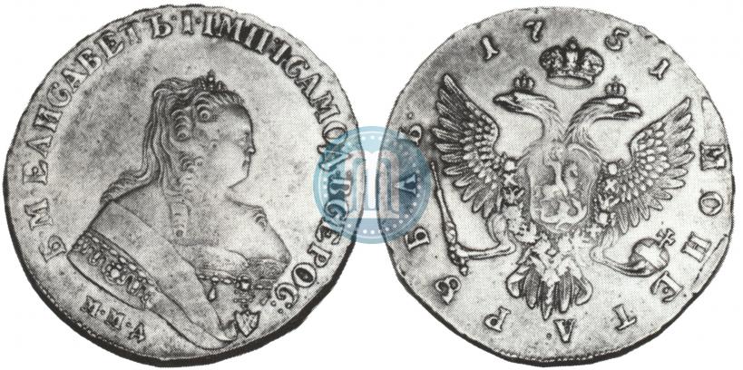 Picture 1 rouble 1751 year ММД 