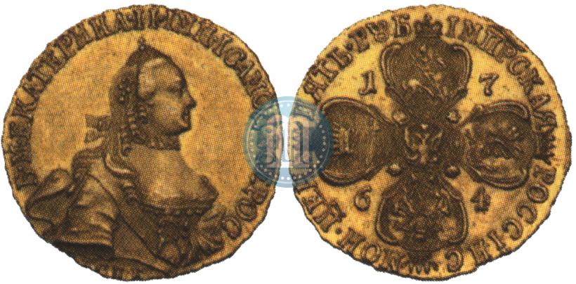 Picture 5 roubles 1764 year СПБ 