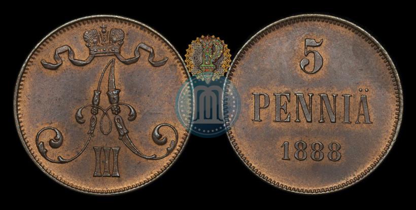 Picture 5 pennia 1888 year  