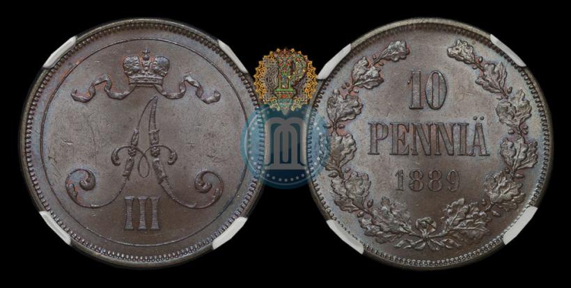 Picture 10 pennia 1889 year  