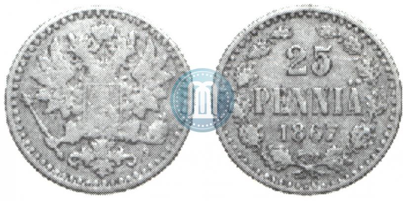 Фото 25 пенни 1867 года S 