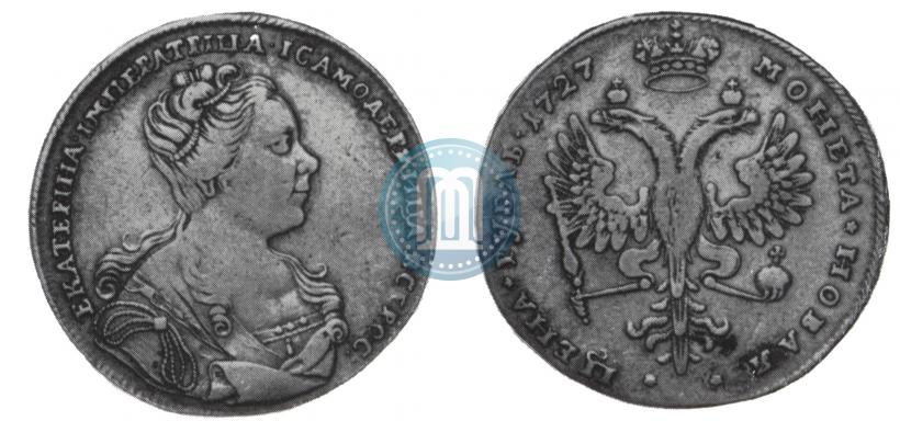 Picture 1 rouble 1727 year  "Moscow type, portrait turned to the right"