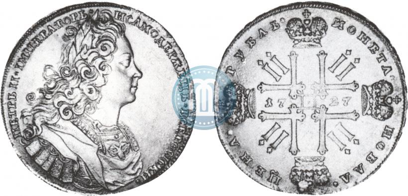 Picture 1 rouble 1727 year  "Moscow type"