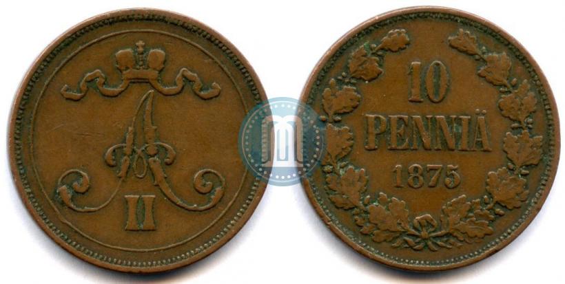 Picture 10 pennia 1875 year  