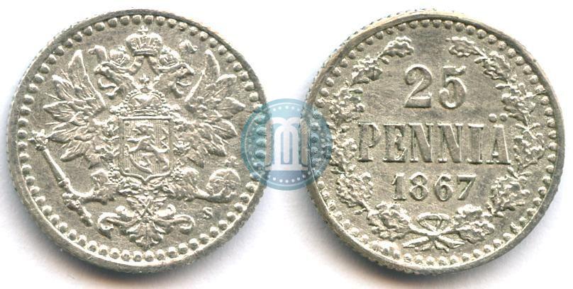 Фото 25 пенни 1867 года S 