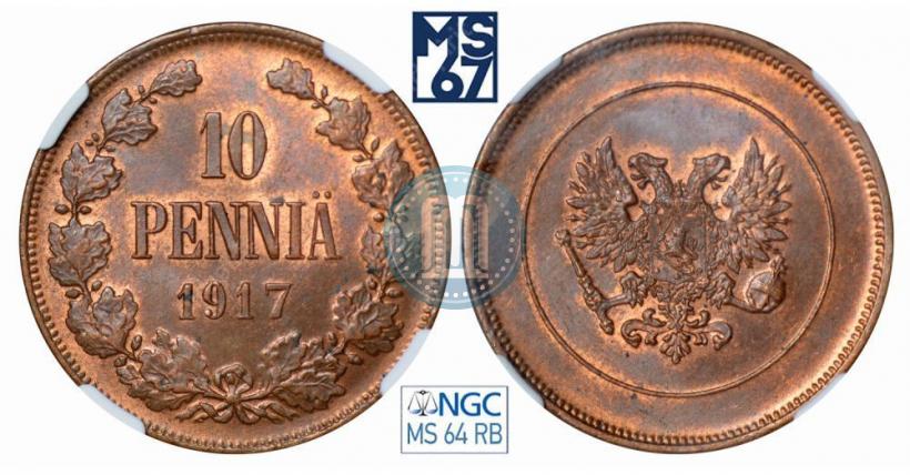 Picture 10 pennia 1917 year  