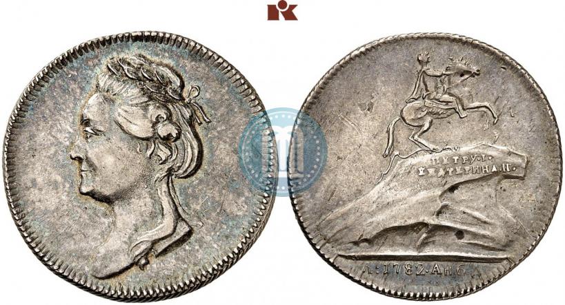 Picture Token Coin 1782 year  "Monument to Peter the Great in Saint-Petersburg"