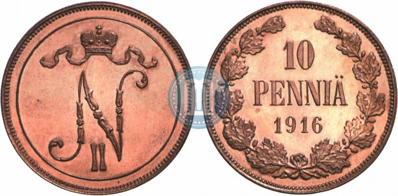 Picture 10 pennia 1916 year  