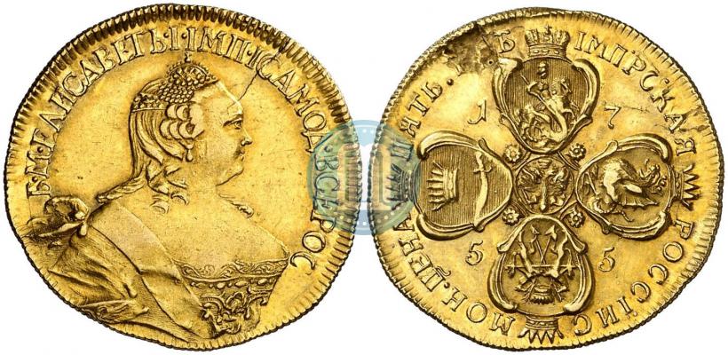 Picture 5 roubles 1755 year  