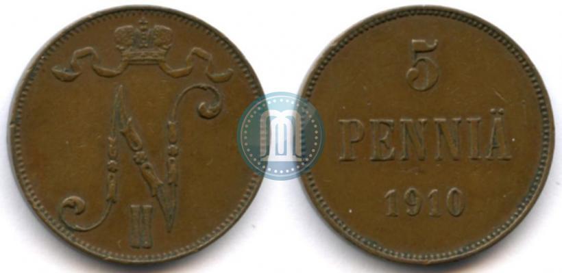 Picture 5 pennia 1910 year  