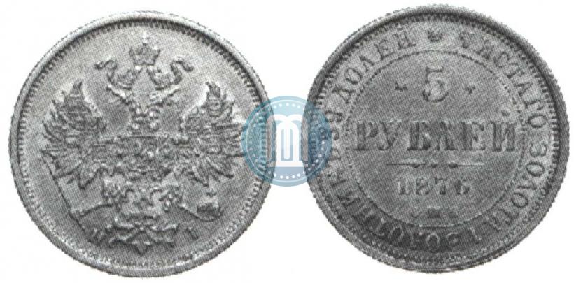 Picture 5 roubles 1876 year СПБ-НІ 