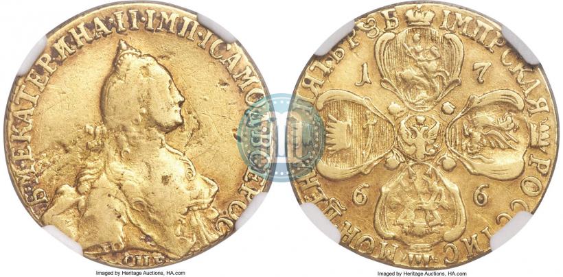 Picture 5 roubles 1766 year СПБ 