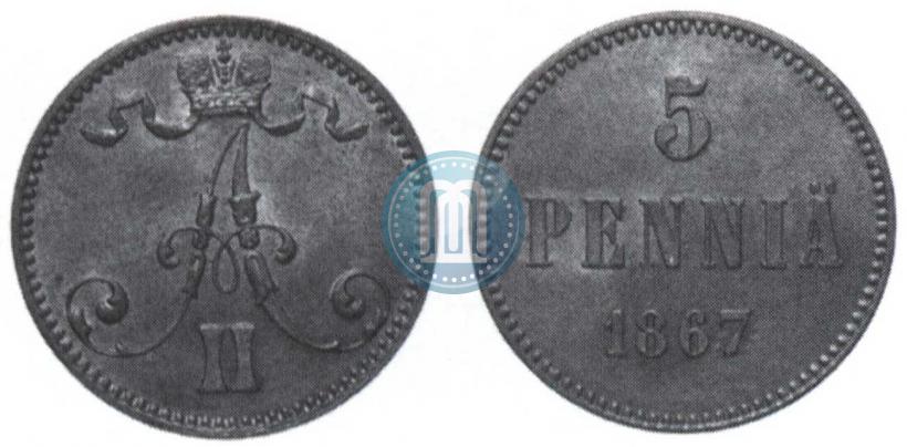 Picture 5 pennia 1867 year  