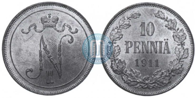 Picture 10 pennia 1911 year  