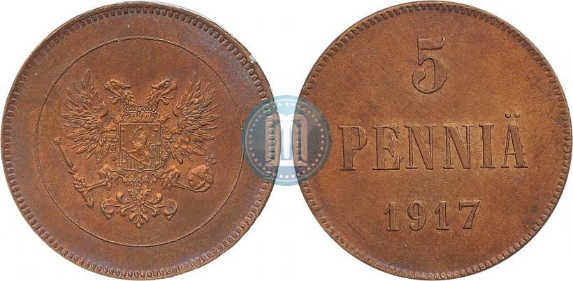 Picture 5 pennia 1917 year  