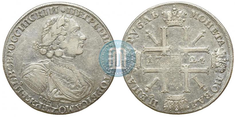 Picture 1 rouble 1724 year СПБ "Sun rouble, portrait in armour"