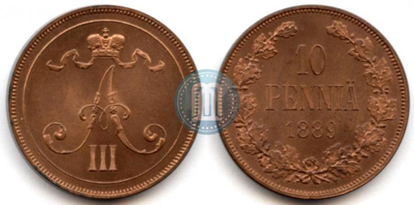 Picture 10 pennia 1889 year  