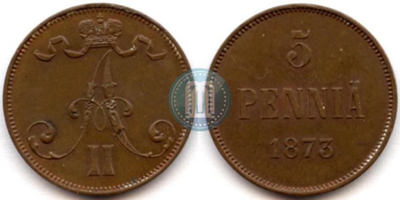 Picture 5 pennia 1873 year  