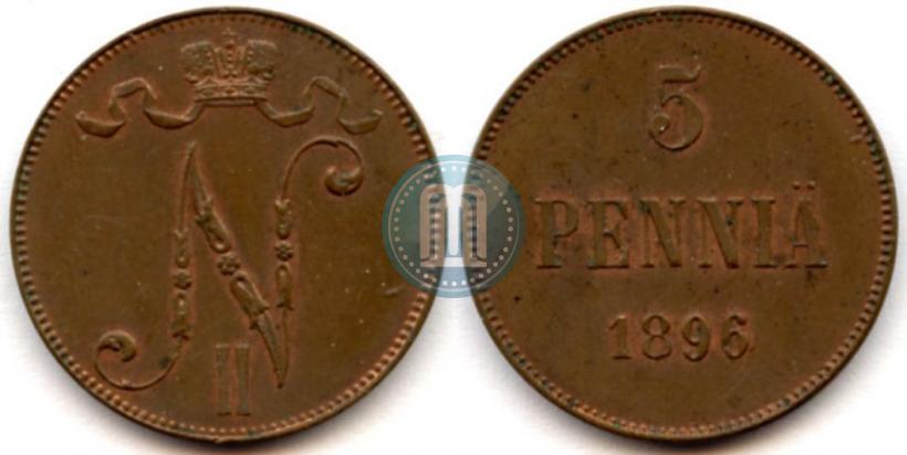 Picture 5 pennia 1896 year  