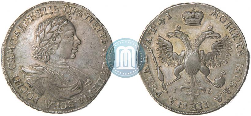 Picture 1 rouble 1719 year OK-IL-L "Portrait in armour"