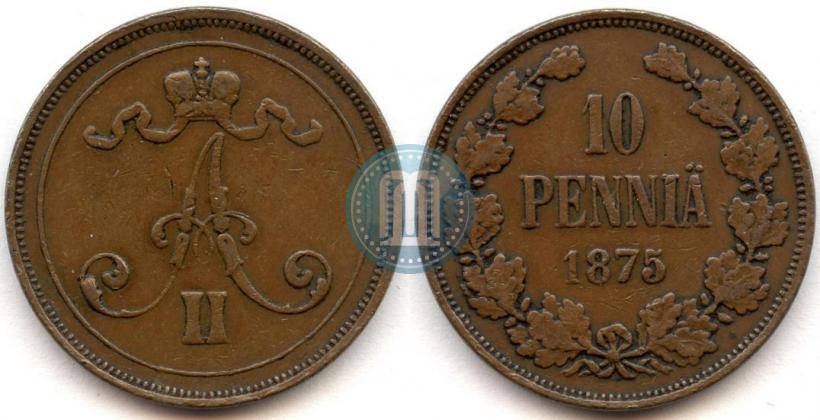 Picture 10 pennia 1875 year  