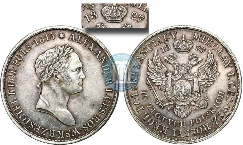 Picture 10 złotych 1827 year FH 