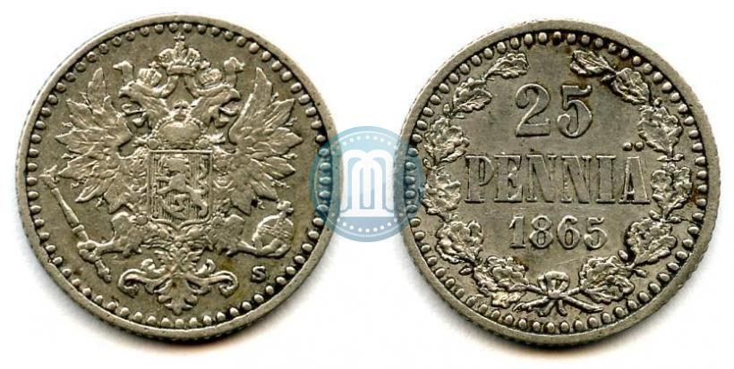 Picture 25 pennia 1865 year S 