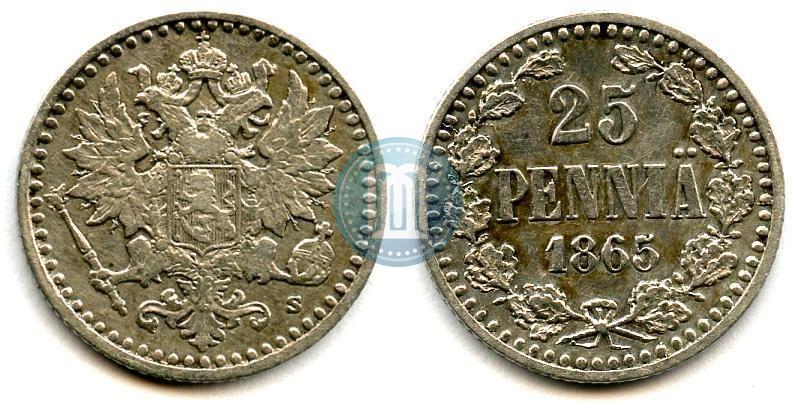 Picture 25 pennia 1865 year S 