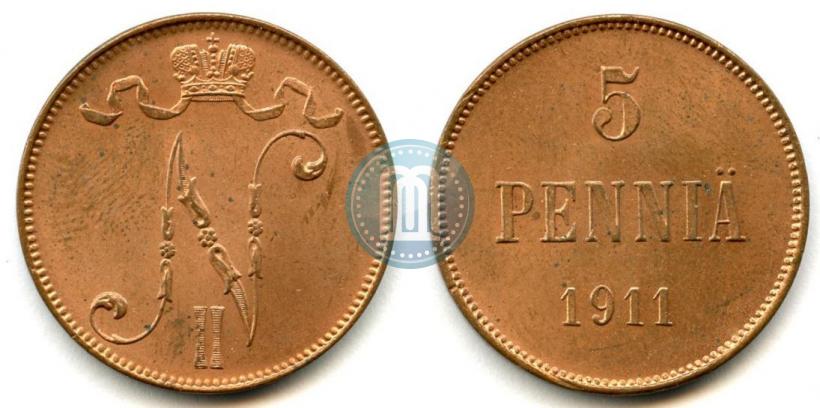 Picture 5 pennia 1911 year  