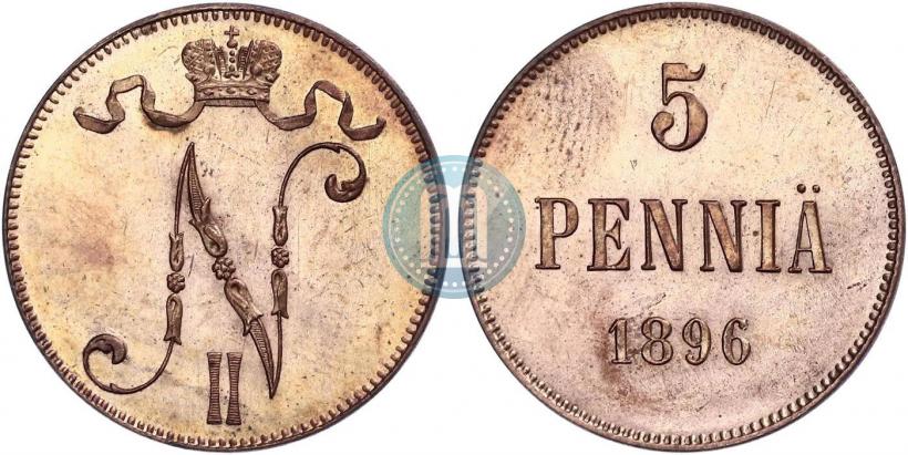 Picture 5 pennia 1896 year  