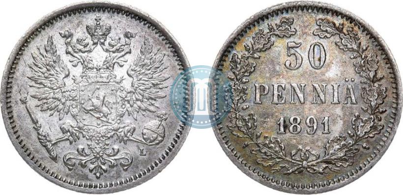 Picture 50 pennia 1891 year L 