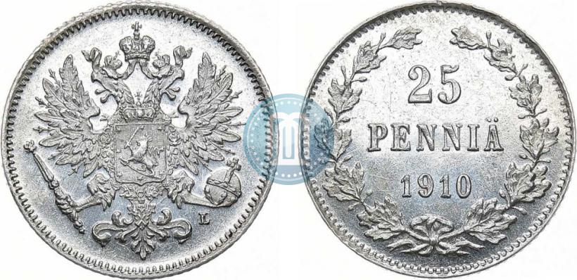 Picture 25 pennia 1910 year L 