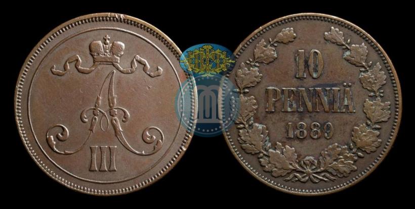 Picture 10 pennia 1889 year  