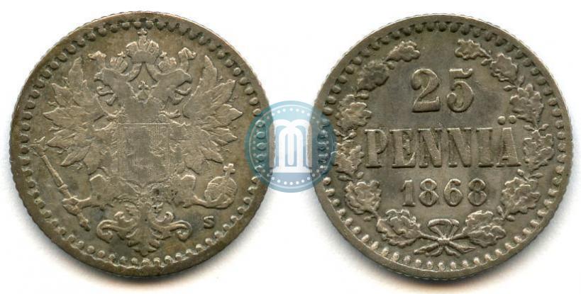 Picture 25 pennia 1868 year S 