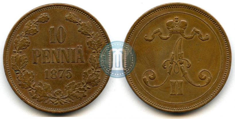 Picture 10 pennia 1875 year  