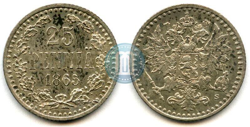 Picture 25 pennia 1865 year S 