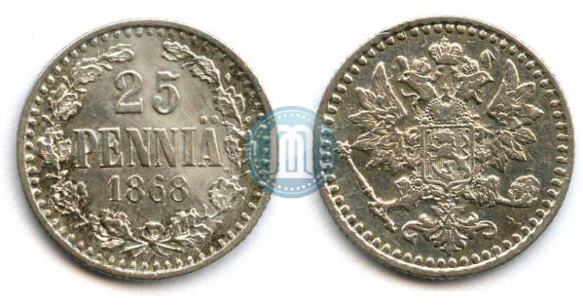 Фото 25 пенни 1868 года S 