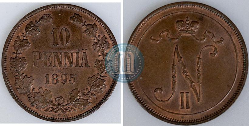 Picture 10 pennia 1895 year  