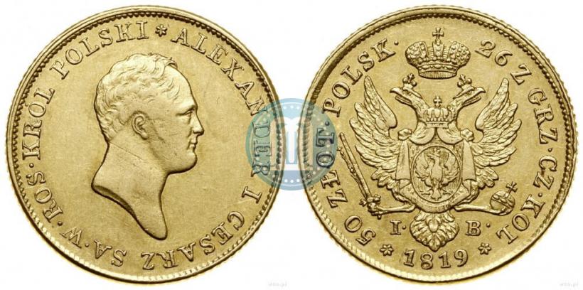 Picture 50 złotych 1819 year IB 