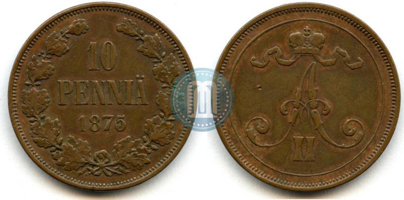 Picture 10 pennia 1875 year  