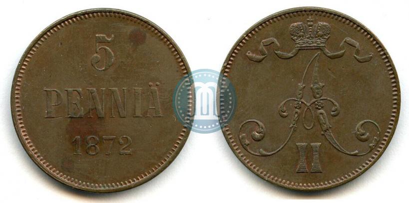 Picture 5 pennia 1872 year  