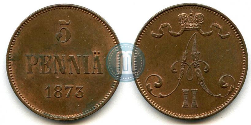 Picture 5 pennia 1873 year  