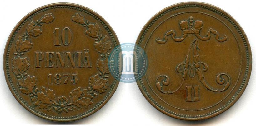 Picture 10 pennia 1875 year  