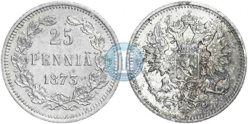 Фото 25 пенни 1873 года S 