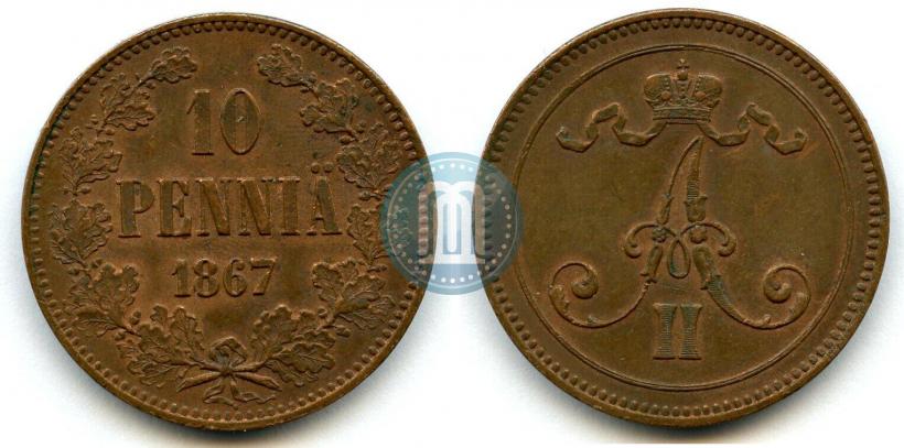 Picture 10 pennia 1867 year  