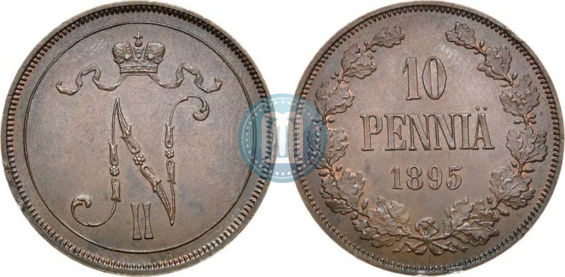 Picture 10 pennia 1895 year  