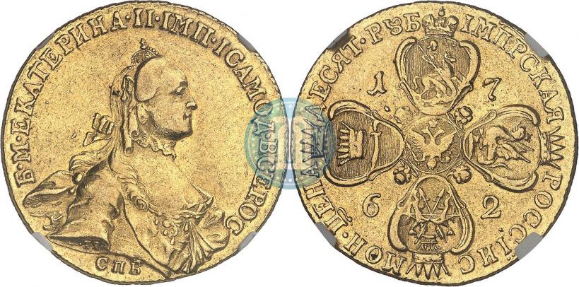 Picture 10 roubles 1762 year СПБ 