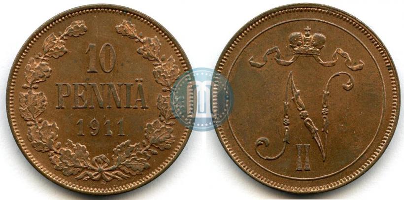 Picture 10 pennia 1911 year  