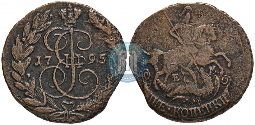 Фото 2 копейки 1795 года ЕМ 