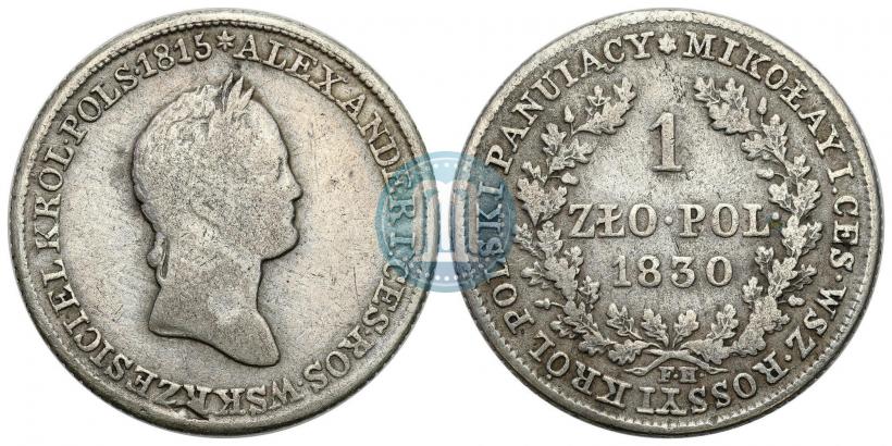 Picture 1 złoty 1830 year FH 